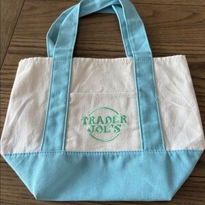 NWT Trader Joe’s Mini Tote Bag in Pastel Blue